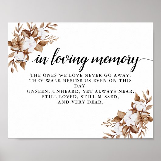 ミニマモダンリストパンパスグラスブーケ結婚ス ポスター (正面)