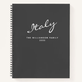 ミニマモダンリストパーソナライズされたグレイ旅行誌 ノートブック