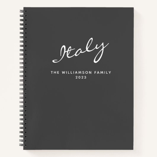 ミニマモダンリストパーソナライズされたグレイ旅行誌 ノートブック (正面)