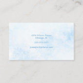 ミニマモダンリストパーソナライズされたブルー水色 名刺 (裏面)