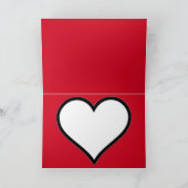 ミニマモダンリストパーソナライズされたレッドバレンタインデー カード (内部)