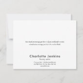 ミニマモダンリストビジネス白黒 サンキューカード (裏面)