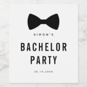 ミニマモダンリストビッはっきりしたクブラックバチュラーパーティ ワインラベル (シングルラベル)