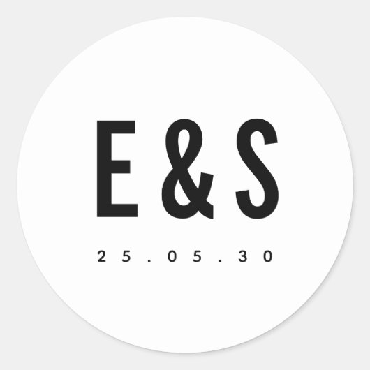 ミニマモダンリストビッはっきりしたグモノグラム封筒用シール ラウンドシール (正面)