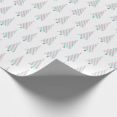 ミニマモダンリストピンクと緑のクリスマスツリー ラッピングペーパー (角)