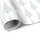 ミニマモダンリストピンクと緑のクリスマスツリー ラッピングペーパー (ロールコーナー)