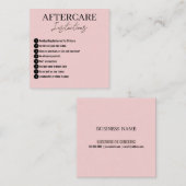 ミニマモダンリストピンクまつげアフターケアカード スクエア名刺 (正面/裏面)