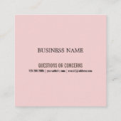 ミニマモダンリストピンクまつげアフターケアカード スクエア名刺 (裏面)