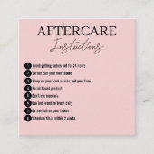 ミニマモダンリストピンクまつげアフターケアカード スクエア名刺 (正面)