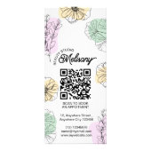 ミニマモダンリストピンクグリーン金ゴールドフローララインアート ラックカード (正面)