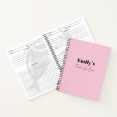 ミニマモダンリストピンクタイポグラフィレシピ本 ノートブック (内部)