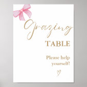 ミニマモダンリストピンクボウ金ゴールド放牧表の看板 ポスター (正面)