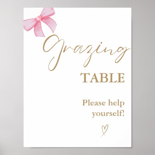 ミニマモダンリストピンクボウ金ゴールド放牧表の看板 ポスター (正面)