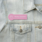 ミニマモダンリストピンクポープリント獣医 名札 (インサイチュ)