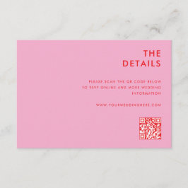 ミニマモダンリストピンクレッド結婚ズ エンクロージャーカード