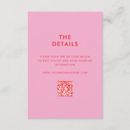 ミニマモダンリストピンクレッド結婚ズ エンクロージャーカード