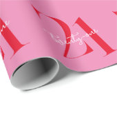 ミニマモダンリストピンクレッド21歳の誕生日 ラッピングペーパー (ロールコーナー)