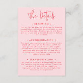 ミニマモダンリストピンクレ結婚ッド詳細 エンクロージャーカード (正面)