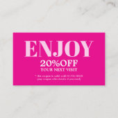 ミニマモダンリストピンクローズはっきりした美しい 割引カード (正面)