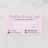 ミニマモダンリストピンク金ゴールドグリーンフローララインアート ロイヤリティカード (裏面)