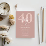 ミニマモダンリストピンク40歳の誕生日パーティー 招待状<br><div class="desc">このミニマルタイポグラフィ40歳の誕生日パーティの招待状は誕生日パーティーにモダン最適だ。デザインシンプルはピンクの背景にクラシックの白い文字を備えている。任意の色でカスタマイズ可能保デザインとエレガント現状のまま、または独自のグラフィックとアートワークを追加してカスタマイズ。レイアウト、フォント、文字サイズの変更など、このデザインの高度なカスタマイズを行うには、上クリックの「」ボタカスタマイズンを使用してください。何か連絡質問があれば私に頼む！</div>
