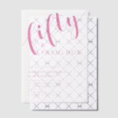 ミニマモダンリストピンク50誕生日 ベラム紙招待状 (オフセット (招待状))