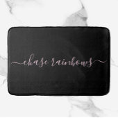 ミニマモダンリストピンク&ブラックチェイス虹 バスマット