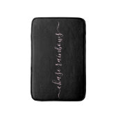 ミニマモダンリストピンク&ブラックチェイス虹 バスマット (正面縦)