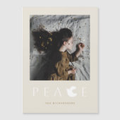 ミニマモダンリストピース鳩ホリデーフォトマグネット マグネット招待状 (正面)