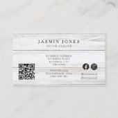 ミニマモダンリストファームハ素朴ウス木材QRコード 名刺 (裏面)