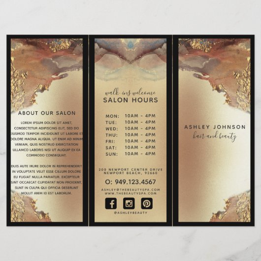 ミニマモダンリストフェイクゴールドフォイルと写真 (正面)