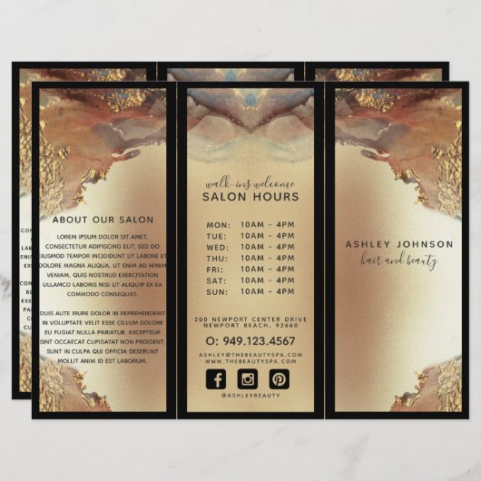 ミニマモダンリストフェイクゴールドフォイルと写真 (正面/裏面)