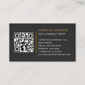 ミニマモダンリストフェイク金ゴールド4写真美容師 名刺 (裏面)