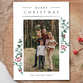 ミニマモダンリストフォトコラージメリークリスマス カード