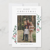 ミニマモダンリストフォトコラージメリークリスマス カード (正面)