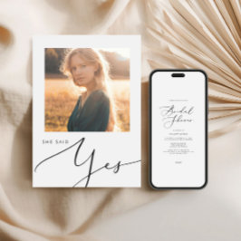 ミニマモダンリストフォトブライダルシャワー招待 招待状