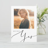 ミニマモダンリストフォトブライダルシャワー招待 招待状 (スタンド正面)