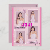 ミニマモダンリストフォトレディ誕生日ポストカード ポストカード (正面/裏面)