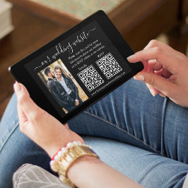 ミニマモダンリストフォトRSVP詳細2 QR結婚s カード