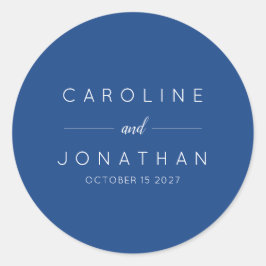ミニマモダンリストフランスのブルーのカスタムウェディング ラウンドシール