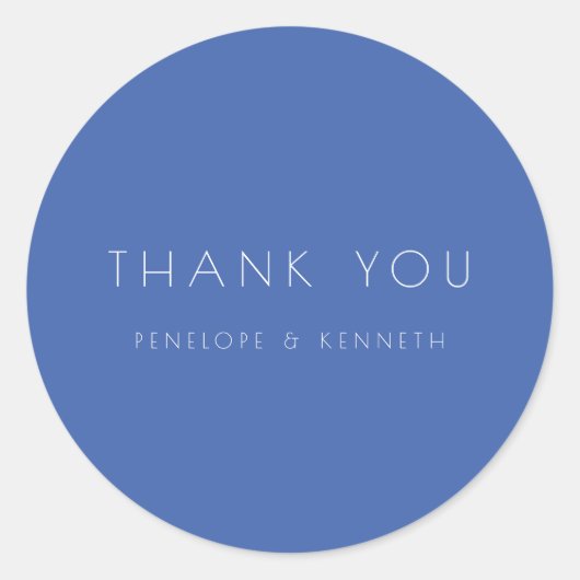 ミニマモダンリストフランスのブルー結婚の感謝 ラウンドシール (正面)