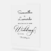 ミニマモダンリストフロステッド結婚アクリルへようこそ アクリルサイン (傾斜)