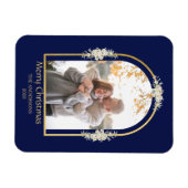 ミニマモダンリストフローラアーチ写真王室の青 マグネット (横)