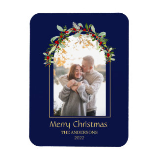 ミニマモダンリストフローラアーチ写真青 マグネット