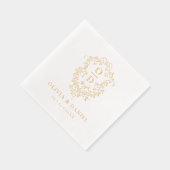 ミニマモダンリストフローラクレストモノグラム結婚ズ 箔ナプキン (右)