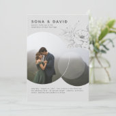 ミニマモダンリストフローラグ結婚レイの写真 招待状 (スタンド正面)