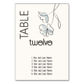 ミニマモダンリストフローラダスティブルーとバフ テーブルナンバー (正面)