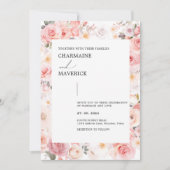 ミニマモダンリストフローラピ結婚ンク 招待状 (正面)