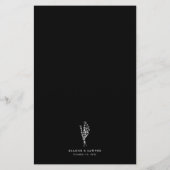 ミニマモダンリストフローラブーケブラックメニューカード (裏面)