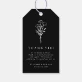 ミニマモダンリストフローラブーケ結婚ブラック ギフトタグ (裏面)